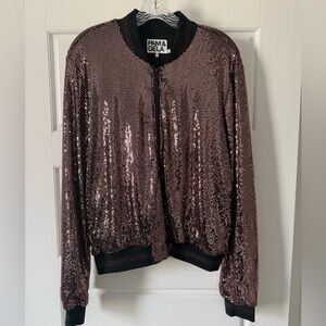 Pam & Gela Sequin Bomber Jacket